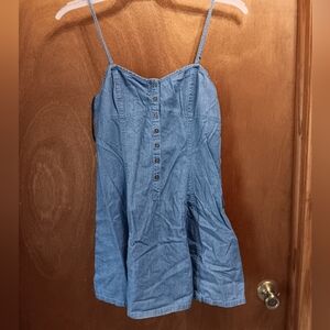 Aeropostale Blue Denim Button-Down Denim Sun Dress